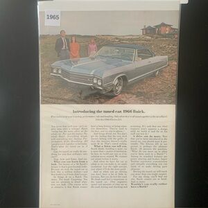 Vintage 1965 Buick Electra 225 Introducing The Tuned Car Ad Advertisement